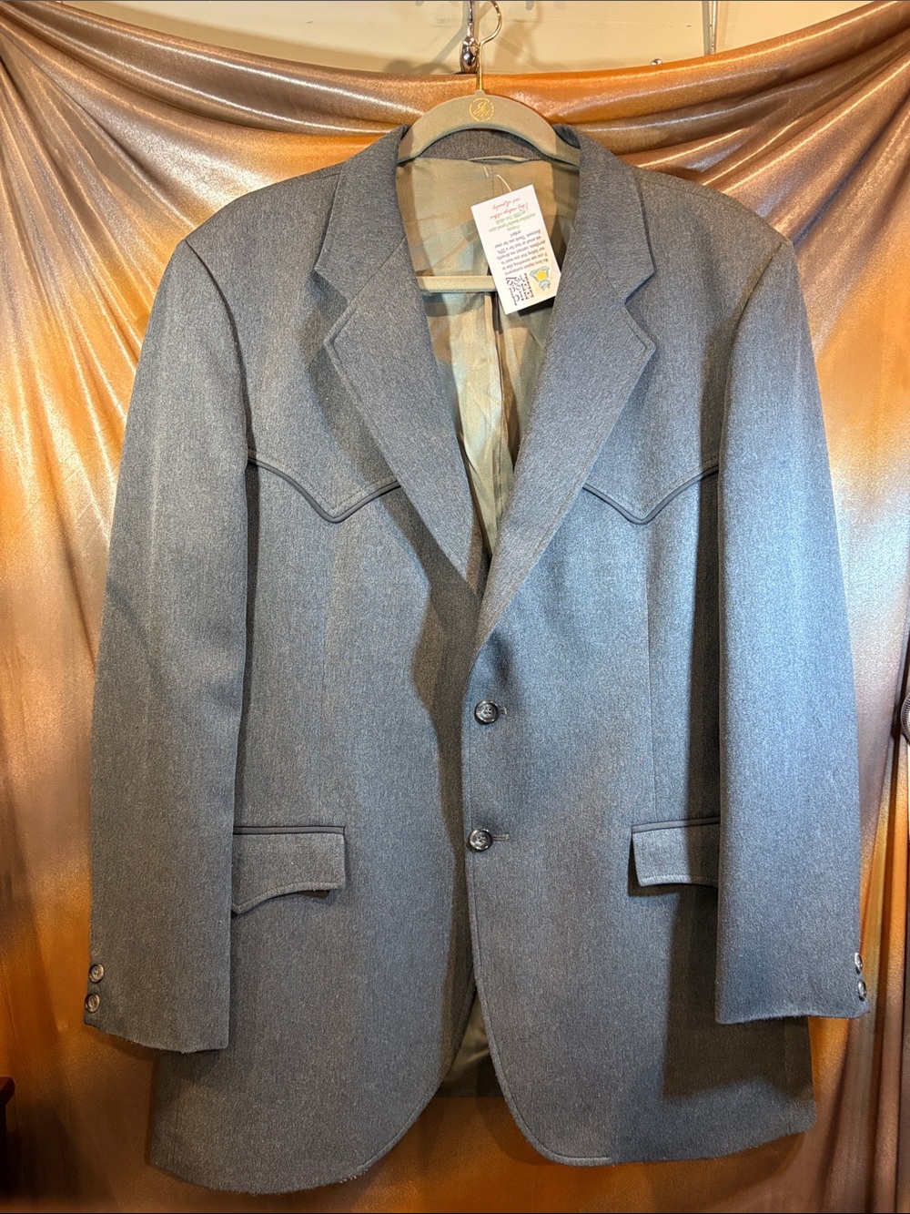 Vintage western sport Men's Grey Two-Button Blazer Tailored Sport Coat Box XX